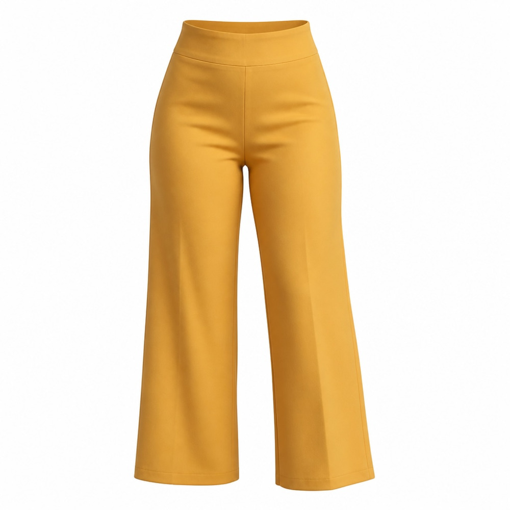 Express Women's Mustard Yellow High Rise Cropped Culottes